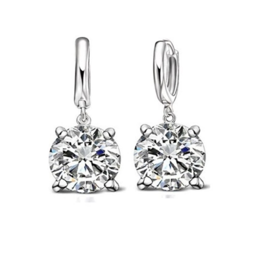 💎 Circle Luxury Necklace And Earrings 925 Sterling Silver Set - Picture 3 of 3